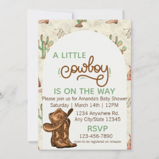 Uitnodiging voor Little Cowboy Baby Shower