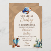 Uitnodiging voor Little Cowboy-verjaardagsfeestje (Voorkant / Achterkant)