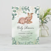 Uitnodiging voor Little Deer Baby Shower (Staand voorkant)