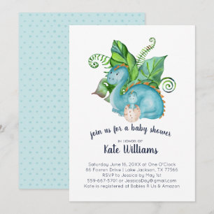 Uitnodiging voor Little Dinosaur Baby Shower