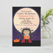 Uitnodiging voor Little Dracula Halloween-verjaard (Staand voorkant)