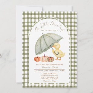 Uitnodiging voor Little Duckling-herfstbabyshower