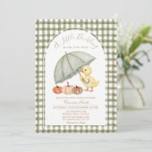 Uitnodiging voor Little Duckling-herfstbabyshower (Staand voorkant)