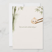 Uitnodiging voor Little Dumpling Baby Shower (Achterkant)