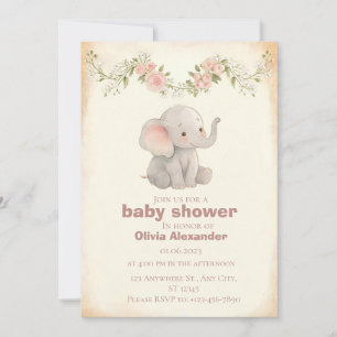 Uitnodiging voor Little Elephant Baby Shower