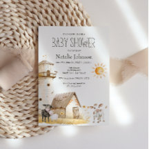 Uitnodiging voor Little Farm Nursery Animals Baby 