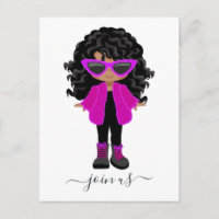 Uitnodiging voor little fashion black girl-feestje