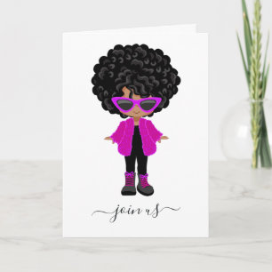 Uitnodiging voor little fashion black girl-feestje