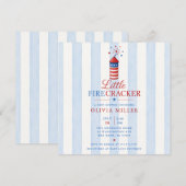 Uitnodiging voor Little Firecracker Baby Shower (Voorkant / Achterkant)