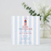Uitnodiging voor Little Firecracker Baby Shower (Staand voorkant)