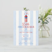 Uitnodiging voor Little Firecracker Baby Shower (Staand voorkant)