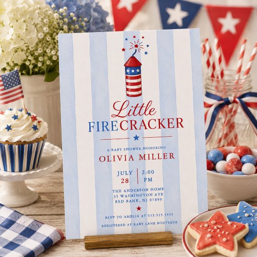 Uitnodiging voor Little Firecracker Baby Shower