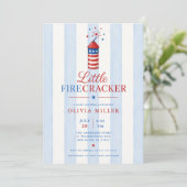 Uitnodiging voor Little Firecracker Baby Shower (Staand voorkant)