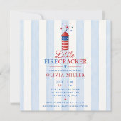 Uitnodiging voor Little Firecracker Baby Shower (Voorkant)
