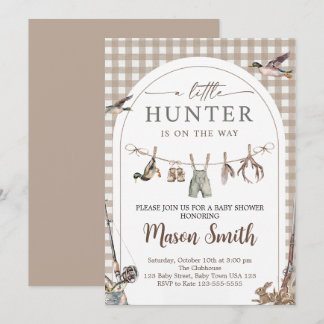 Uitnodiging voor Little Hunter Baby Shower Jongen