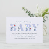 Uitnodiging voor Little Lady Baby Shower - Lavenda (Staand voorkant)