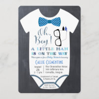 Uitnodiging voor Little Man Bow Tie Baby Shower