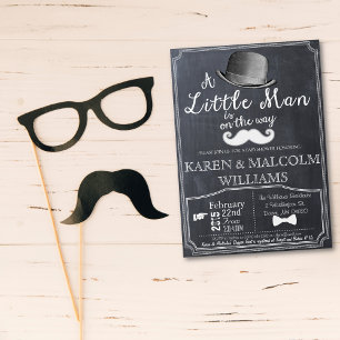 Uitnodiging voor Little Man Lil Man babyfeestje