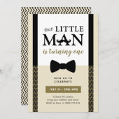 Uitnodiging voor Little Man-verjaardag (Voorkant / Achterkant)