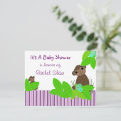 Uitnodiging voor Little Monkey Baby Shower (Staand voorkant)