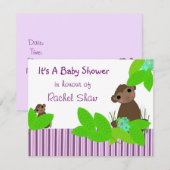 Uitnodiging voor Little Monkey Baby Shower (Voorkant / Achterkant)