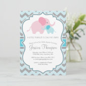 Uitnodiging voor Little Peanut Baby Shower (Staand voorkant)