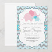 Uitnodiging voor Little Peanut Baby Shower (Voorkant / Achterkant)