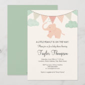 Uitnodiging voor Little Peanut Baby Shower (Voorkant / Achterkant)