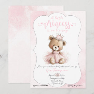 Uitnodiging voor Little Princess Baby Shower met T