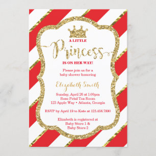 Uitnodiging voor Little Princess Baby Shower, Nep