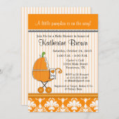 Uitnodiging voor Little Pumpkin Baby Shower-feestj (Voorkant / Achterkant)