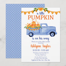 Uitnodiging voor Little Pumpkin Boy Baby Sprinkle