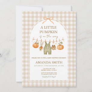 Uitnodiging voor Little Pumpkin Clothesline Baby S