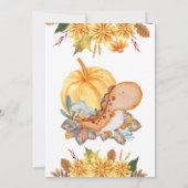 Uitnodiging voor little pumpkin dinosaur fall baby (Achterkant)
