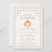 Uitnodiging voor Little Pumpkin Fall Baby Shower (Voorkant)