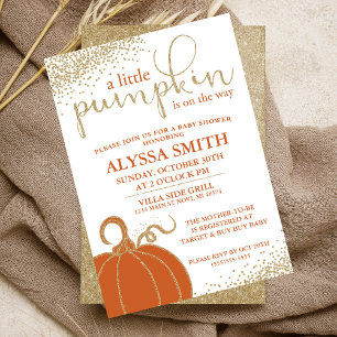 Uitnodiging voor Little Pumpkin Fall Baby Shower