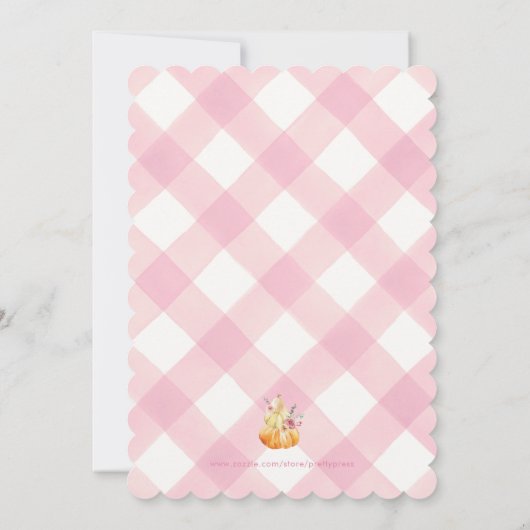 Uitnodiging voor Little Pumpkin Floral Girl Baby S (Achterkant)