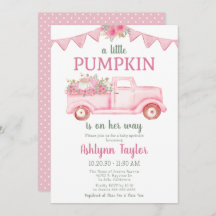 Uitnodiging voor Little Pumpkin Girl Baby Sprinkle