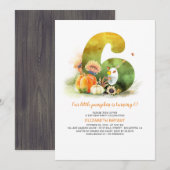 Uitnodiging voor Little Pumpkin herfst 6de verjaar (Voorkant / Achterkant)