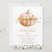 Uitnodiging voor Little Pumpkin-herfst-babyshower (Voorkant)
