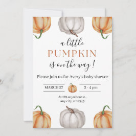 Uitnodiging voor Little Pumpkin Is On The Way Baby