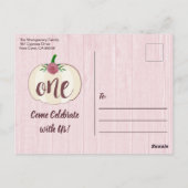 Uitnodiging voor Little Pumpkin Pink 1e verjaardag (Achterkant)