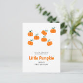 Uitnodiging voor Little Pumpkin's herfst 1e verjaa (Staand voorkant)