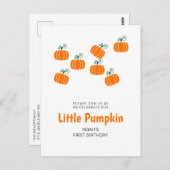 Uitnodiging voor Little Pumpkin's herfst 1e verjaa (Voorkant / Achterkant)