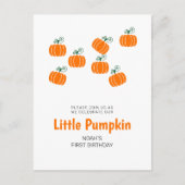 Uitnodiging voor Little Pumpkin's herfst 1e verjaa (Voorkant)