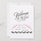 Uitnodiging voor Little Racer-wiegfeestje (Achterkant)