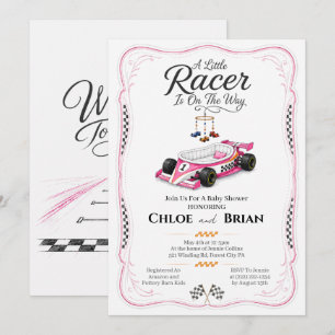 Uitnodiging voor Little Racer-wiegfeestje