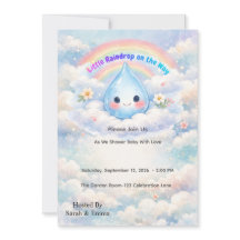 Uitnodiging voor Little Raindrop on the Way Baby S