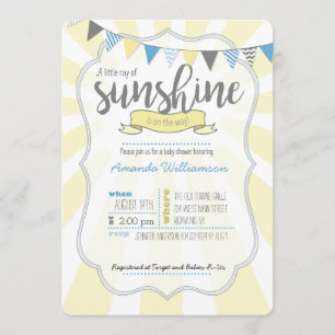 Uitnodiging voor Little Ray of Sunshine Baby Boy S