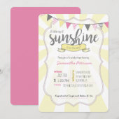 Uitnodiging voor Little Ray of Sunshine Baby Girl  (Voorkant / Achterkant)